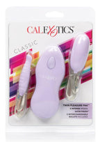 Twin Pleasure Pack Bullet (2 Pack) with Wired Remote Control - Purple