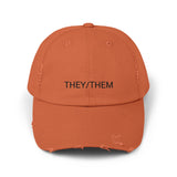 THEY/THEM Distressed Cap in 6 colors