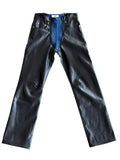 GMBH FAUX LEATHER AND DENIM ZIP PANTS FW 24-25