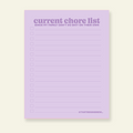 Current Chore List - Snarky & Colorful Notepad