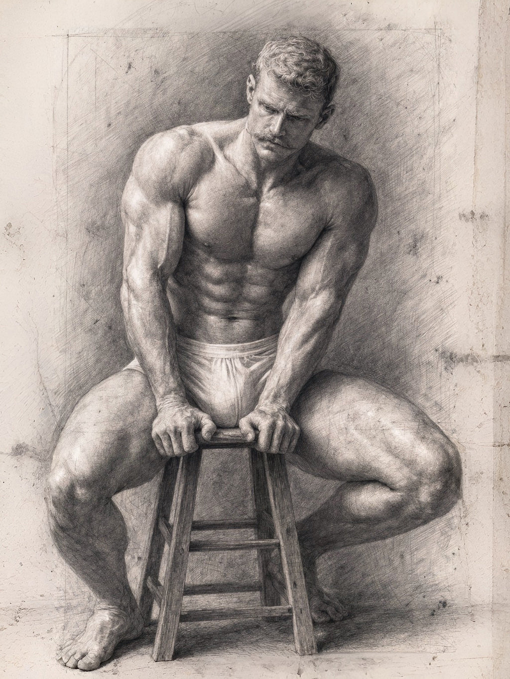 Man on a stool
