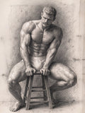 Man on a stool