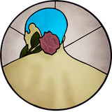 Gaëtan Dubroca, Rose on blue, 2023