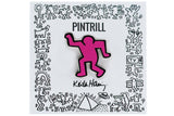 Keith Haring - Dancing Man Pin: White