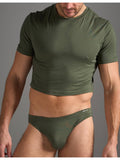 TEAMM8 Body Bamboo Crop Tee - Olive Green