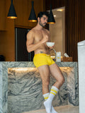 Mounderwear Stripe Athletic Crew Socks Yellow