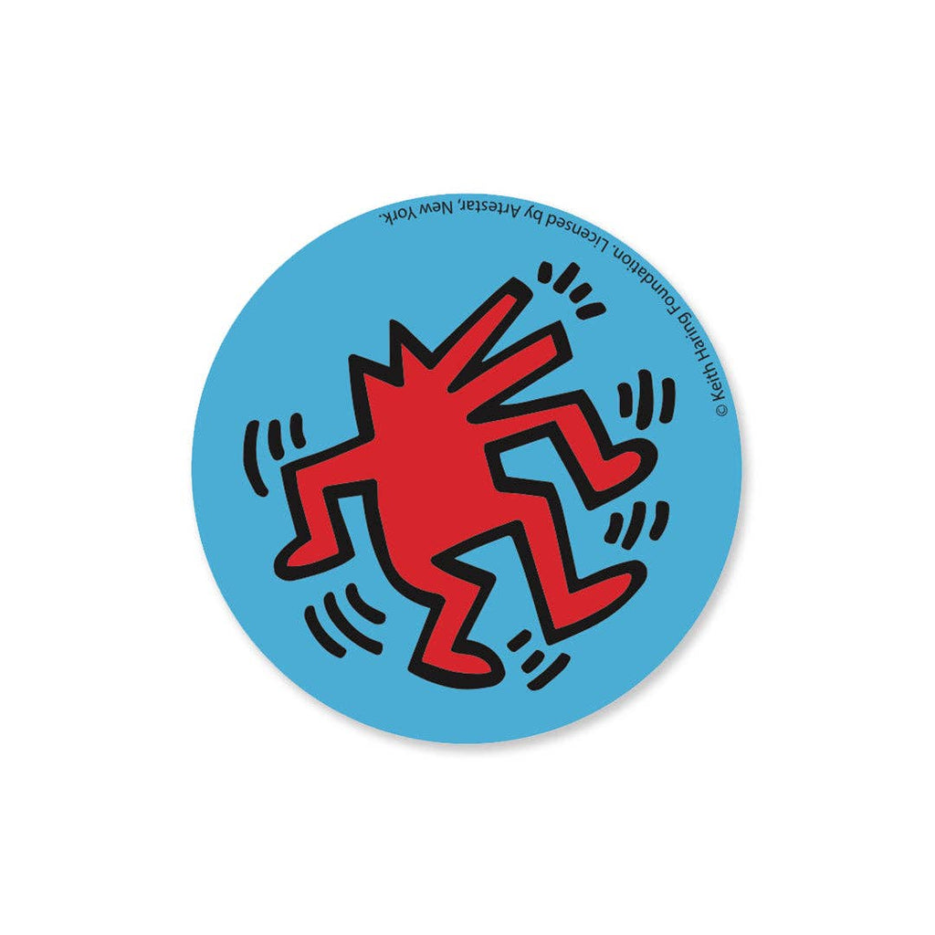 Keith Haring Red Dancing Dog Button