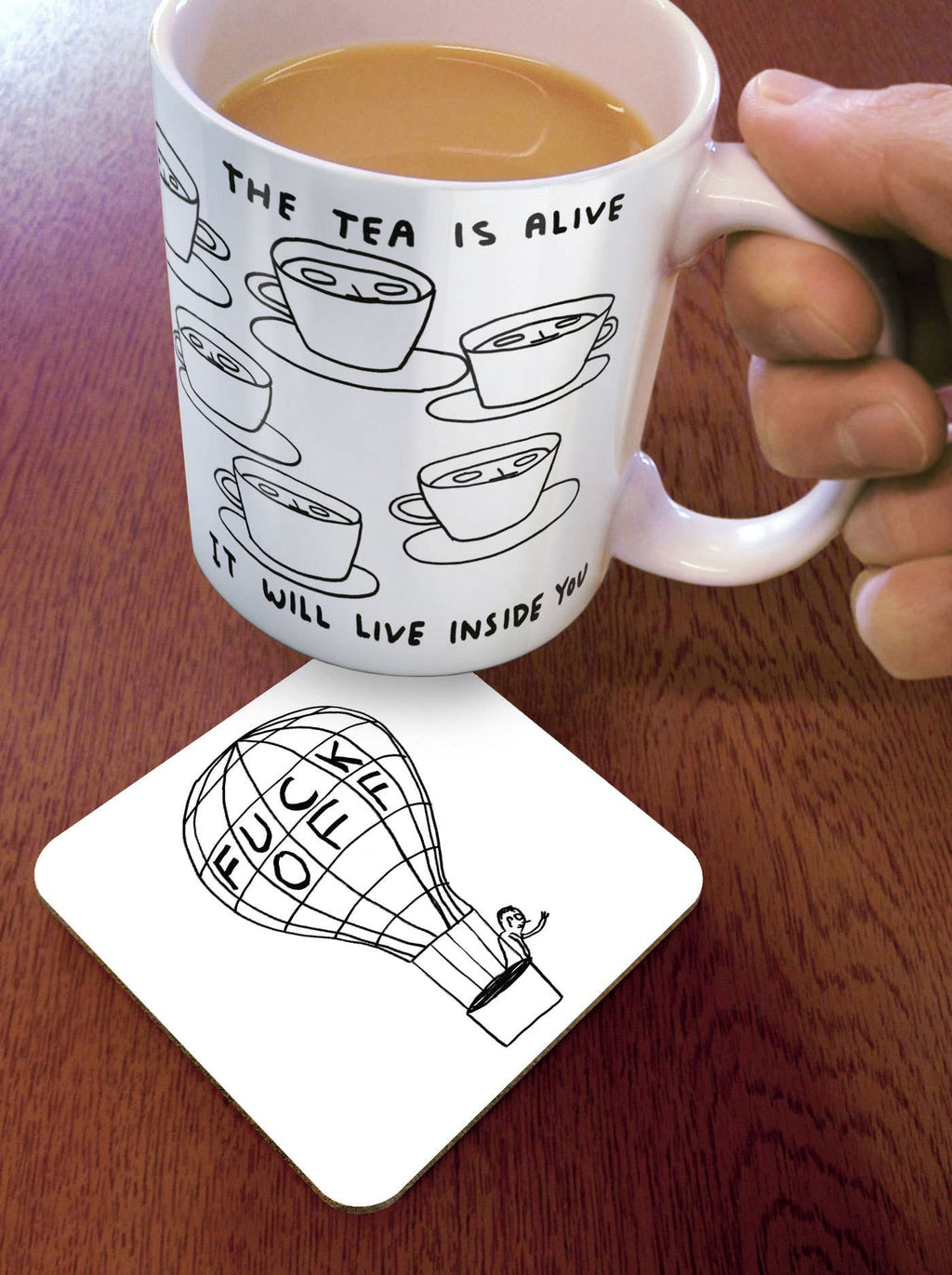 David Shrigley Coaster - Fuck Off Balloon