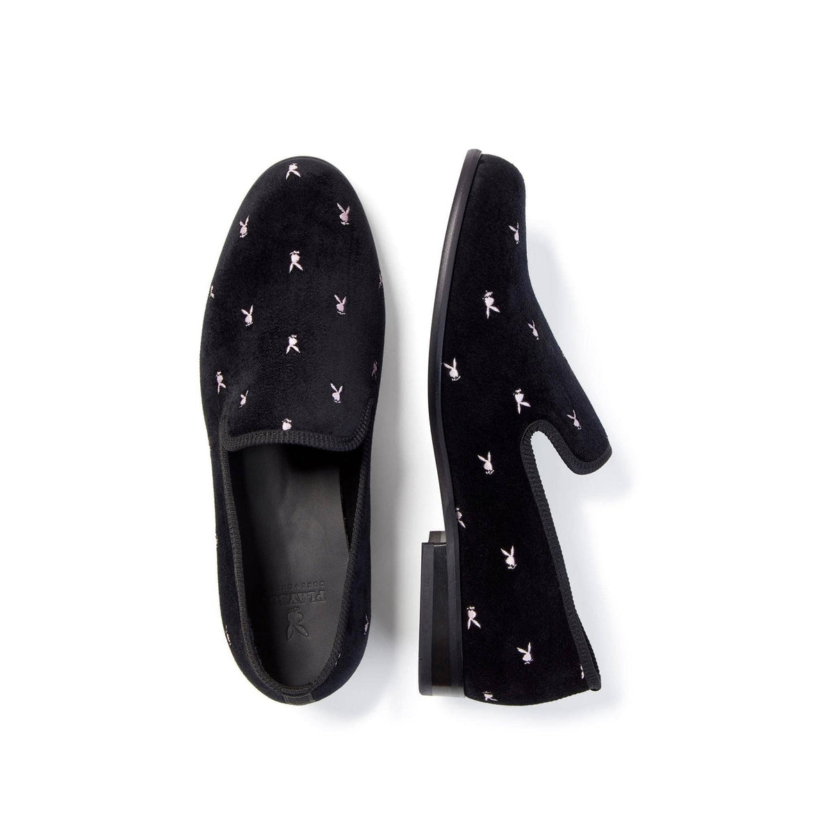 PLAYBOY Duke + Dexter Velvet Mini Rabbit Head Loafers