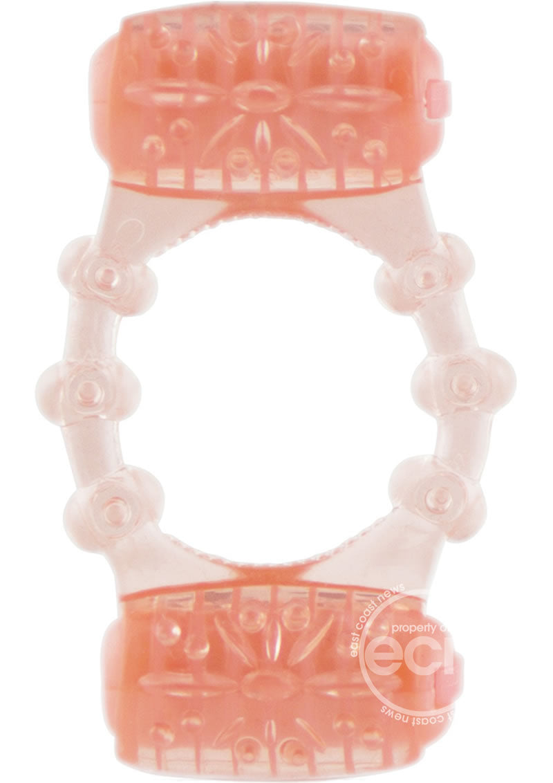 Two-O Double Pleasure Ring Silicone Cock Ring - Vanilla