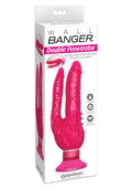 Wall Bangers Double Penetrator Vibrating Dildo 9in - Pink
