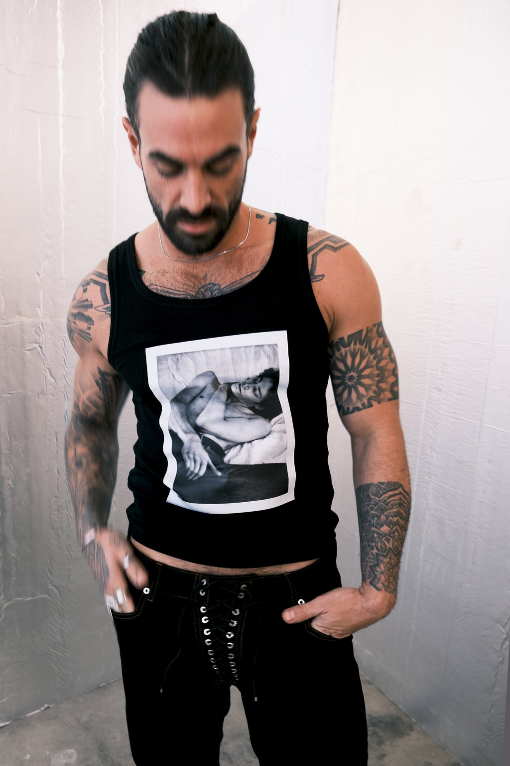 Mapplethorpe Self Portrait Tank Top by LUDOVIC DE SAINT SERNIN