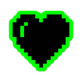 Brat Green Pixel Heart By Wendy White - Die-Cut Sticker