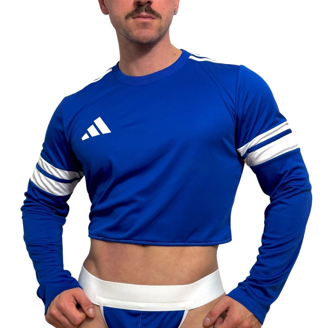 Adidas Neo Blue Long Sleeve Crop Top BY SNEAKERMASK