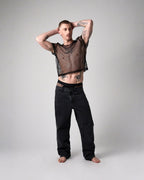 TEAMM8 Edge Net Cropped Tee Jet