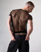 TEAMM8 Edge Net Cropped Tee Jet