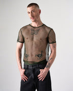 TEAMM8 Edge Net Cropped Tee Forest