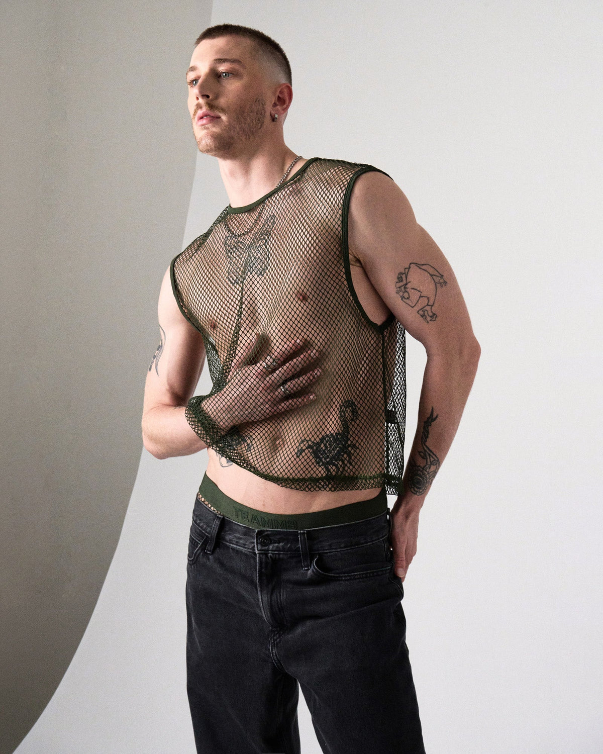 TEAMM8 Edge Net Muscle Tank Forest