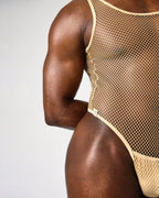 TEAMM8 Edge Net Leotard Sand