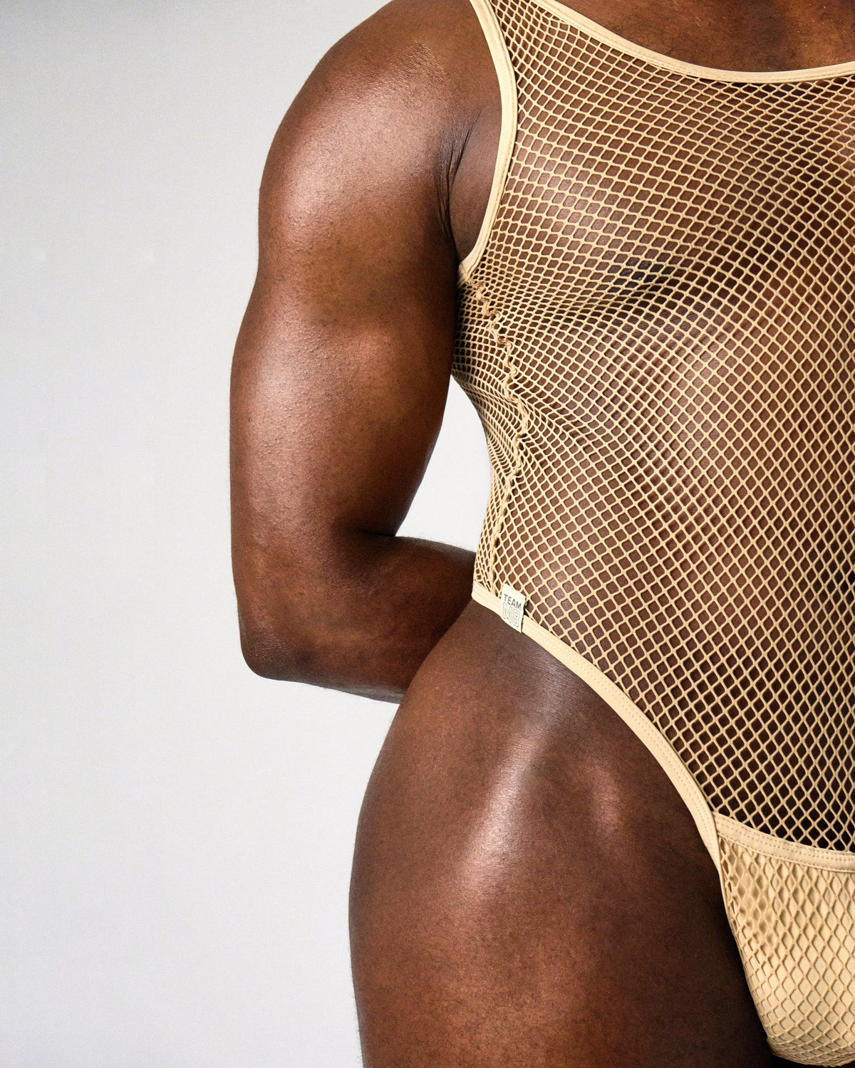 TEAMM8 Edge Net Leotard Sand