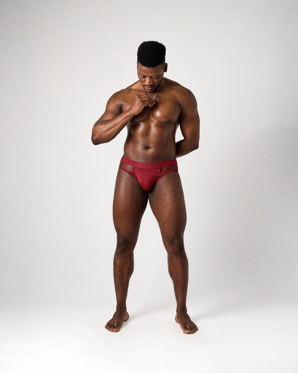 TEAMM8 Edge Net Jock/Thong Maroon