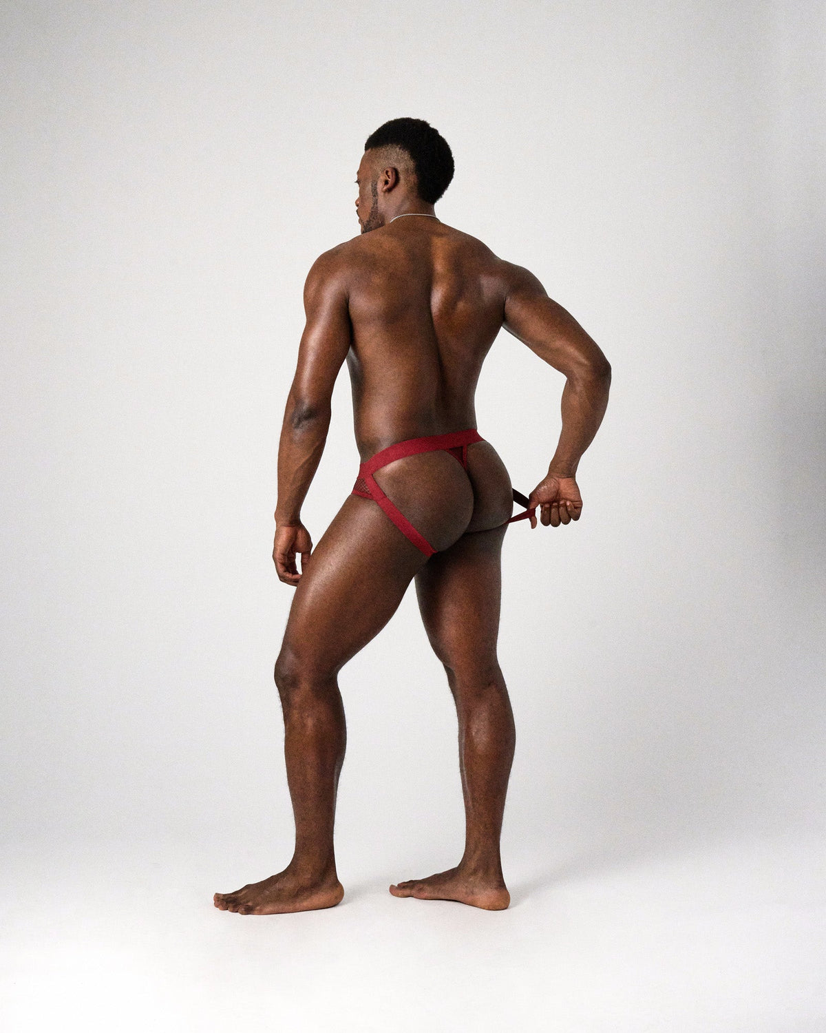 TEAMM8 Edge Net Jock/Thong Maroon