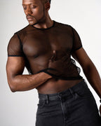 TEAMM8 Edge Net Cropped Tee Jet