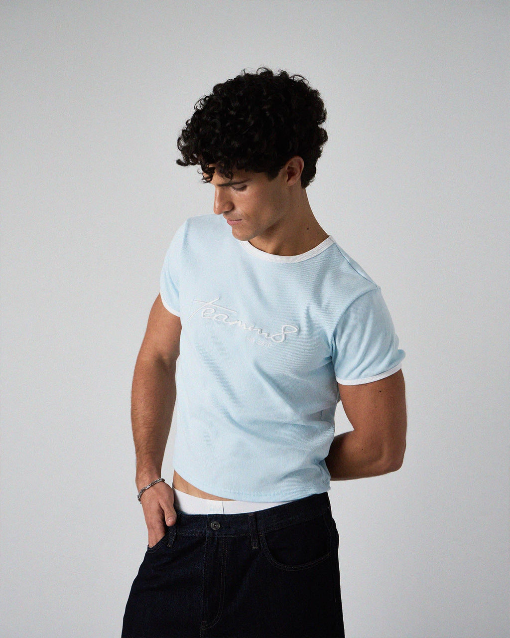 TEAMM8 M.V.P. Retro Cropped Tee - Arctic Blue
