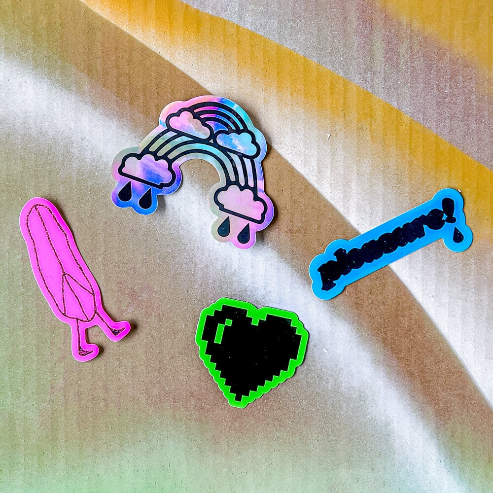 Brat Green Pixel Heart By Wendy White - Die-Cut Sticker