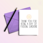 Thank You for Being a Ray of F*cking Sunshine Card