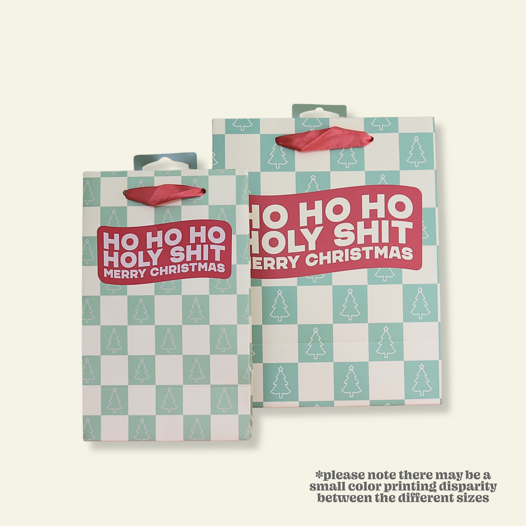 Ho Ho Holy Shit - Holiday Christmas Gift Bag, Funny Gift Bag, Gift Wrap