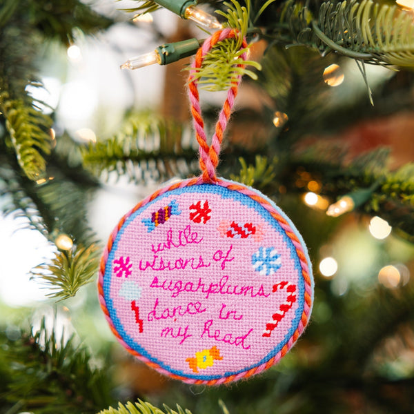 Sugar Plums Needlepoint Ornament