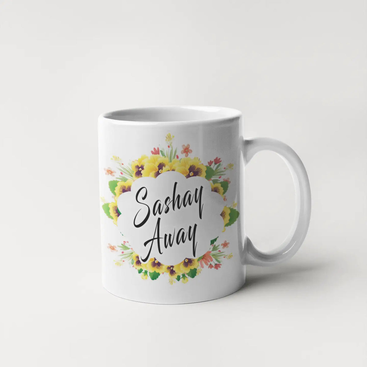 Sashay Away Coffee Mug - Floral Fancy and Delicate