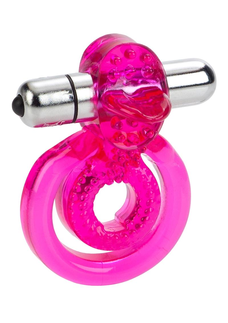 Couple's Enhancers Dual Clit Flicker with Removable Waterproof Stimulator - Pink