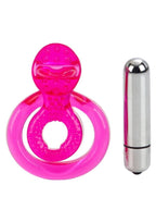 Couple's Enhancers Dual Clit Flicker with Removable Waterproof Stimulator - Pink