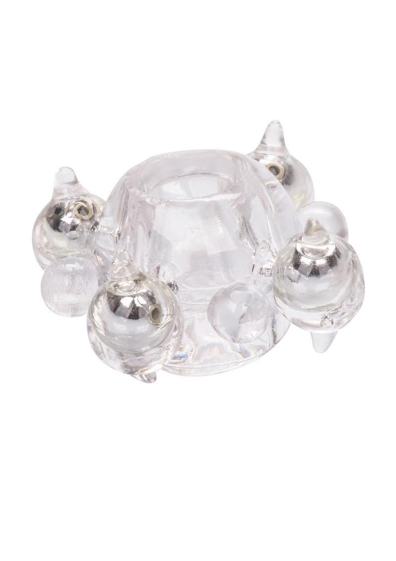 Basic Essentials Enhancer Cock Ring with Beads - Clear