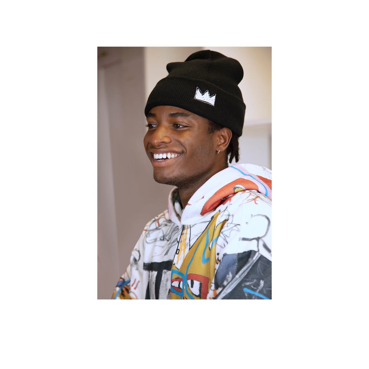 Jean-Michel Basquiat Embroidered Crown Beanie