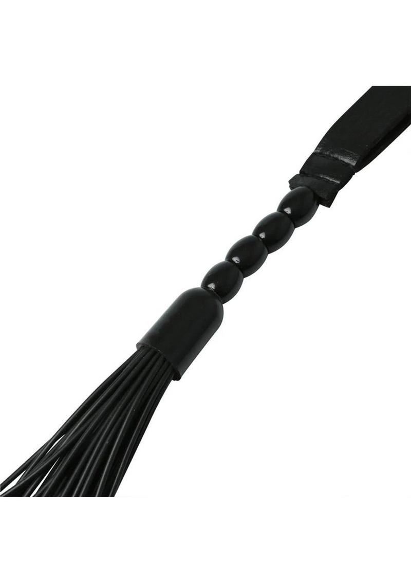 Sex & Mischief Beaded Flogger Noir Whip 16in - Black