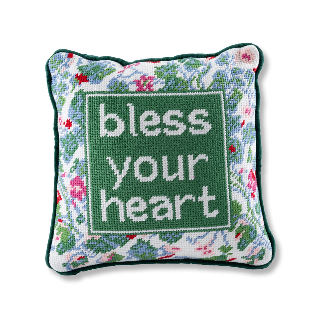 Bless Your Heart Needlepoint Pillow
