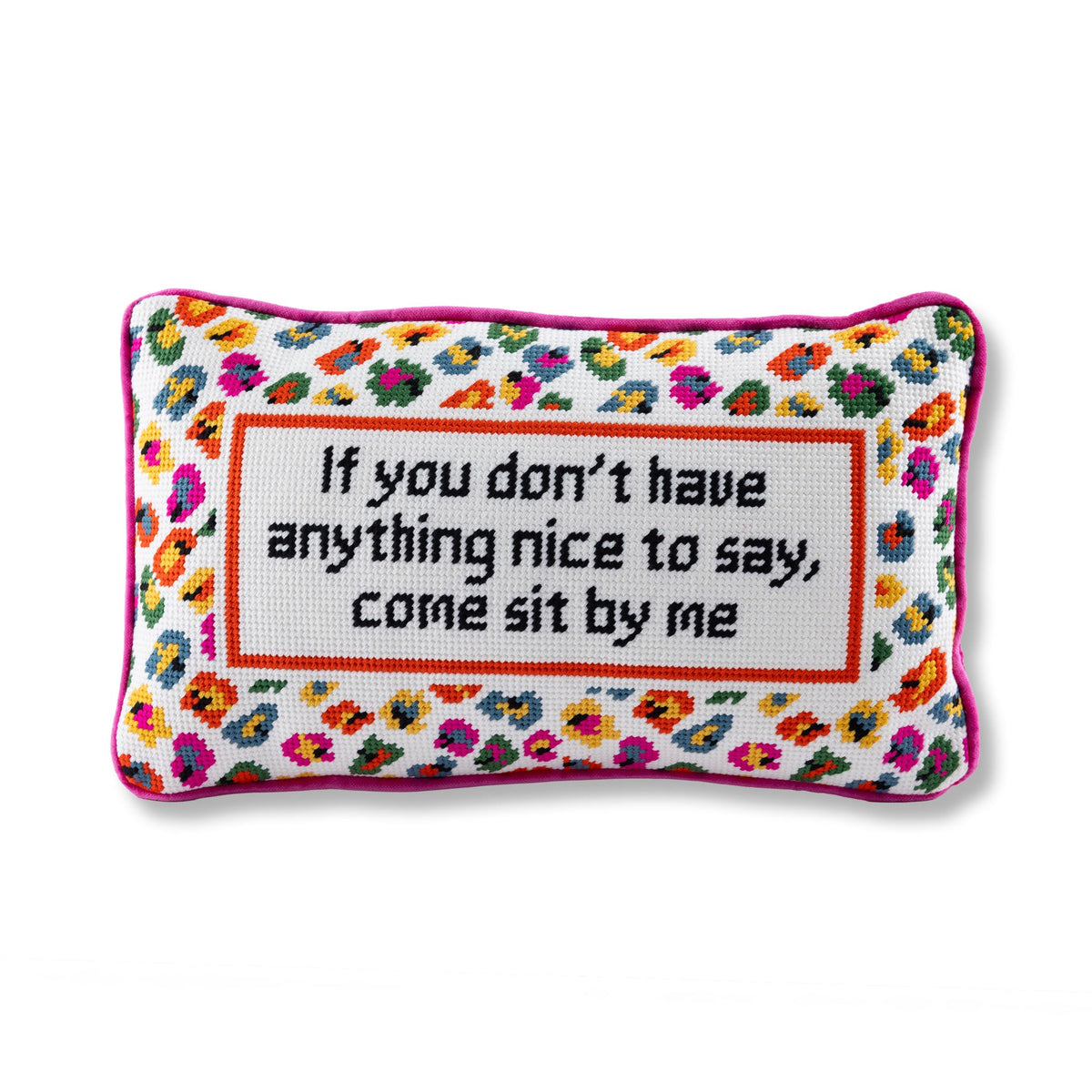 Come Sit By Me Needlepoint Pillow