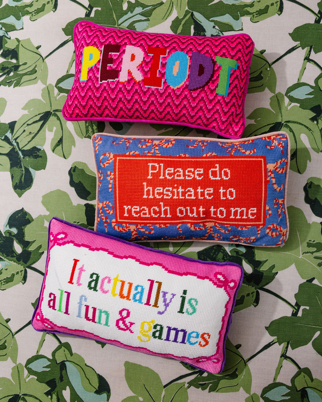 Periodt Needlepoint Pillow
