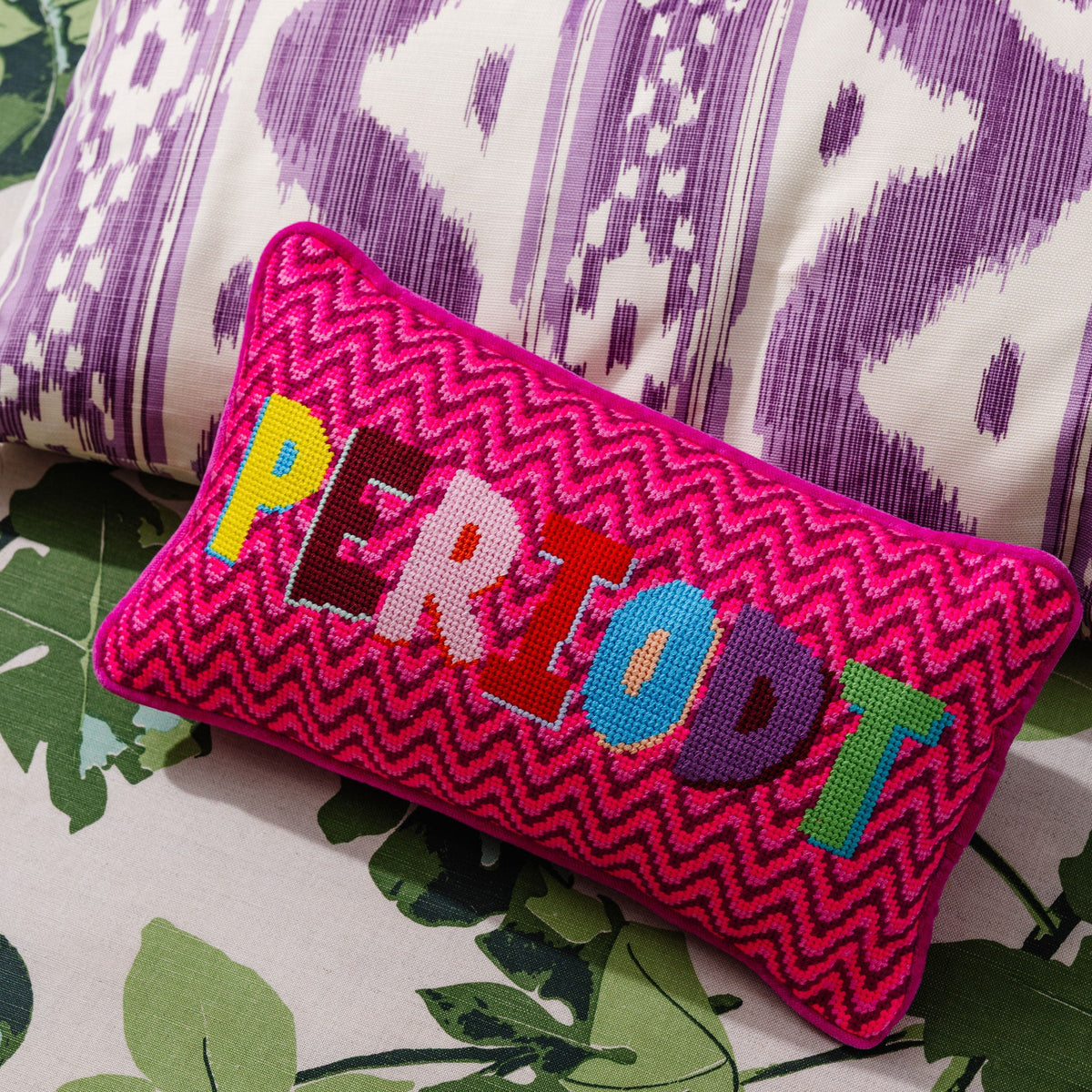 Periodt Needlepoint Pillow