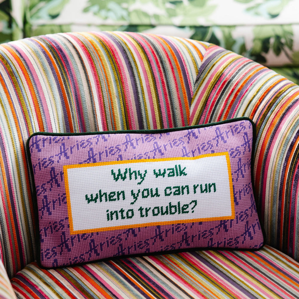 Aries Needlepoint Pillow
