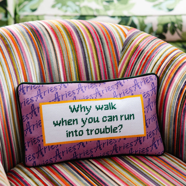 Aries Needlepoint Pillow