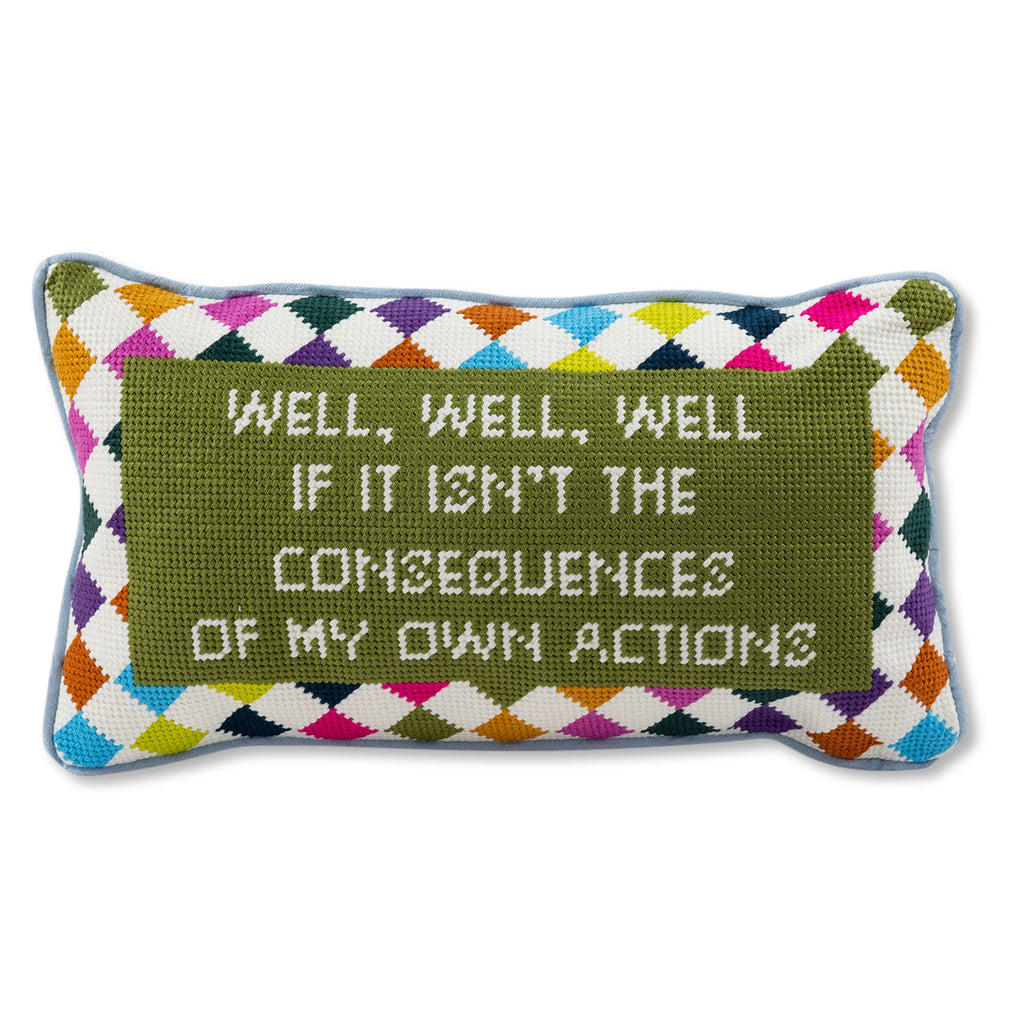 Well Well Well Needlepoint Pillow