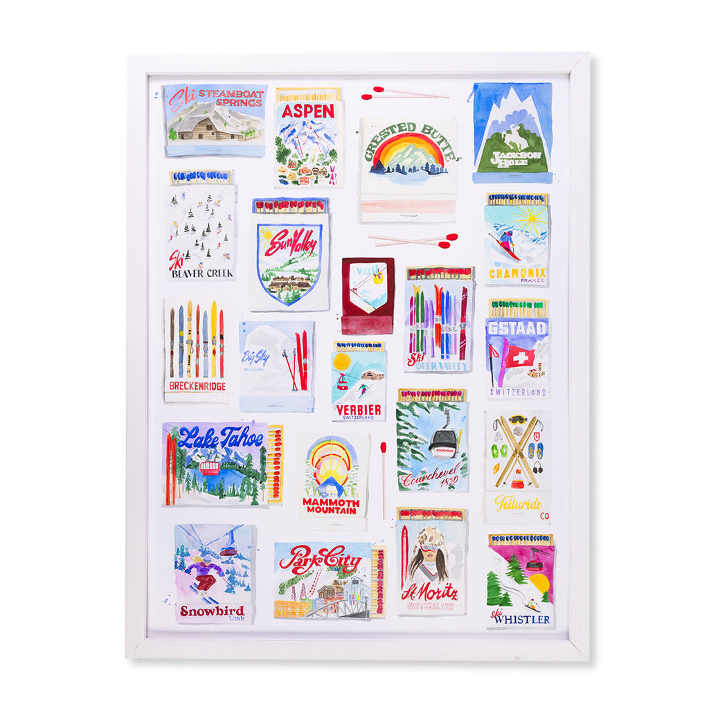 Ski Resort Collection Matchbook Art Print