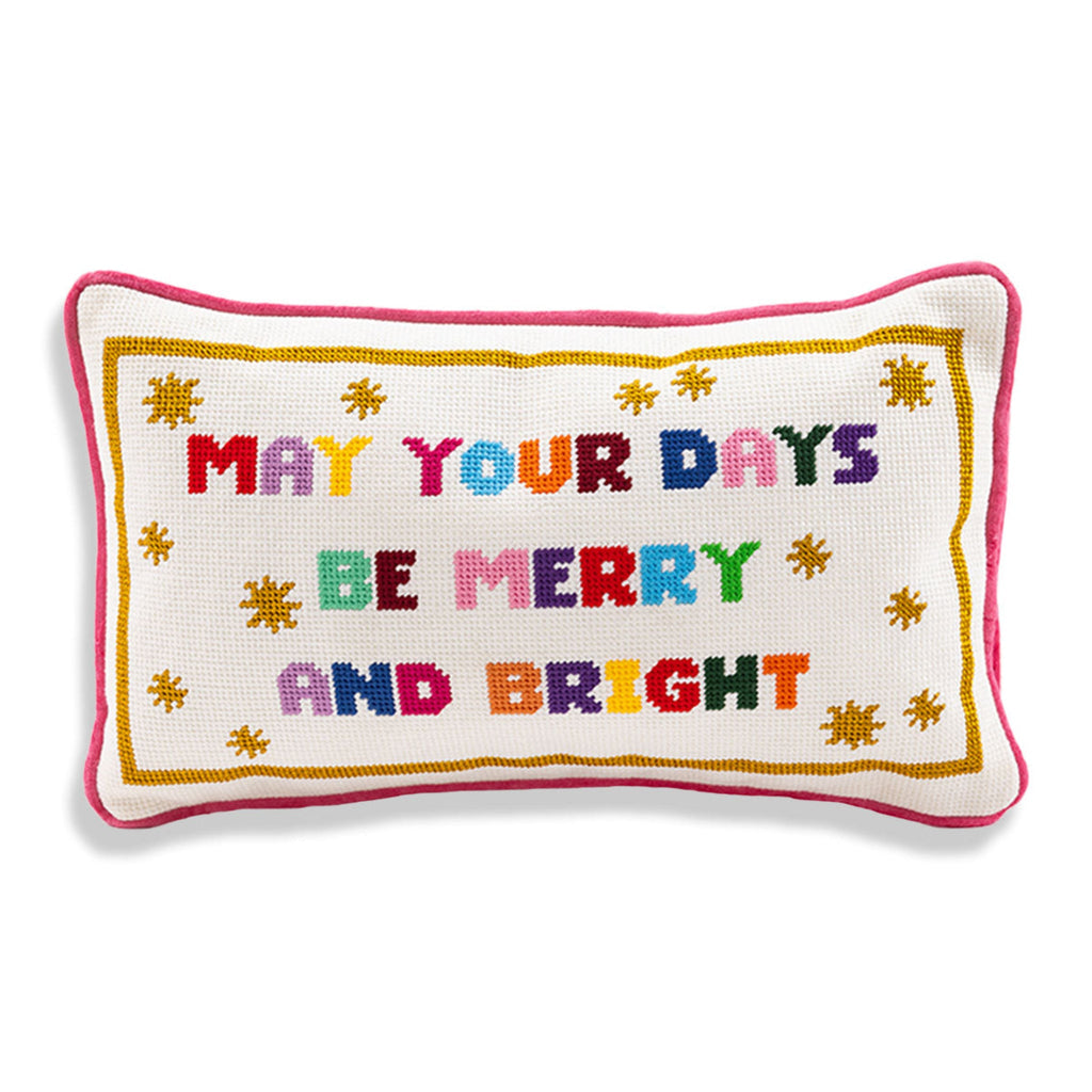Merry & Bright Needlepoint Pillow