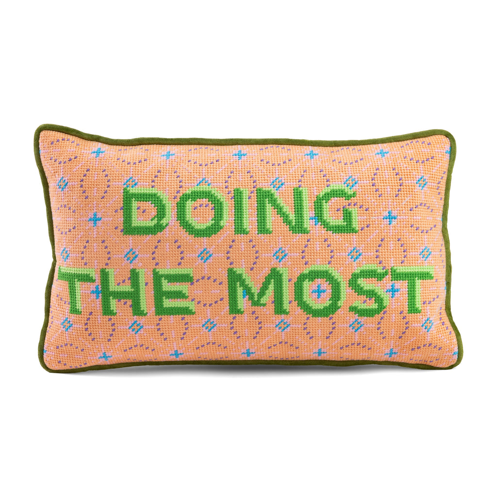 Doing the Most Needlepoint Pillow