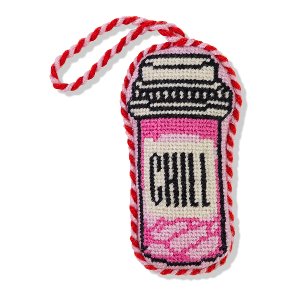 Needlepoint Icon Ornament - Chill Pill