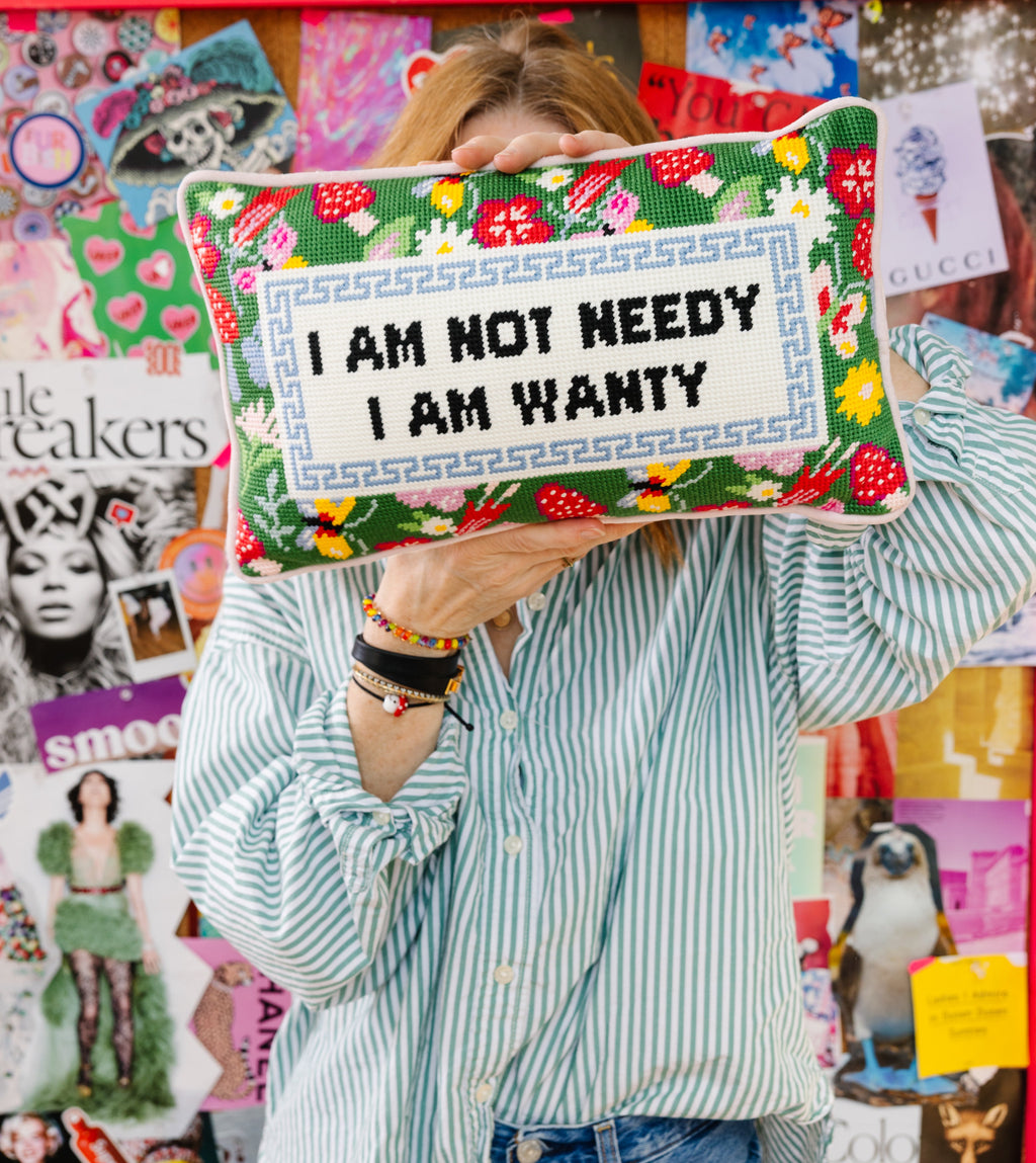 Not Needy Needlepoint Pillow